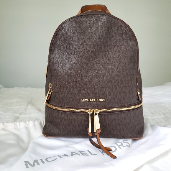 MICHAEL KORS Rhea Medium Logo Brown Backpack main image 9